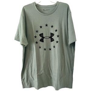 Under Armour Men's Sage Green Freedom Logo Short Sleeve T-Shirt
